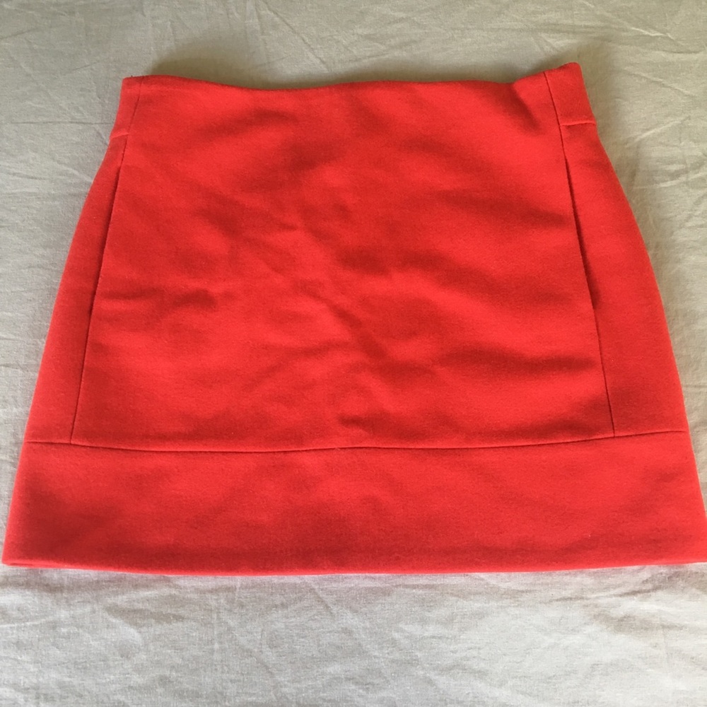 J. Crew • Coral Wool Mini Skirt - Picture 6 of 11